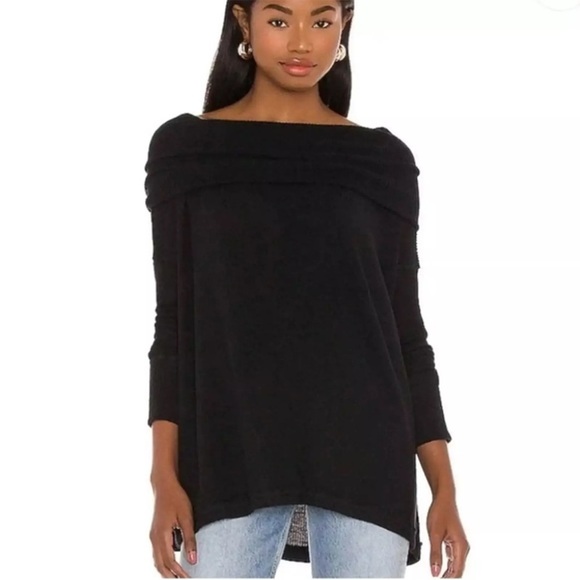 Free People Juicy Thermal Waffle Long Sleeve Tunic Black Sz XS, S $88 Retail NWT - Picture 5 of 8